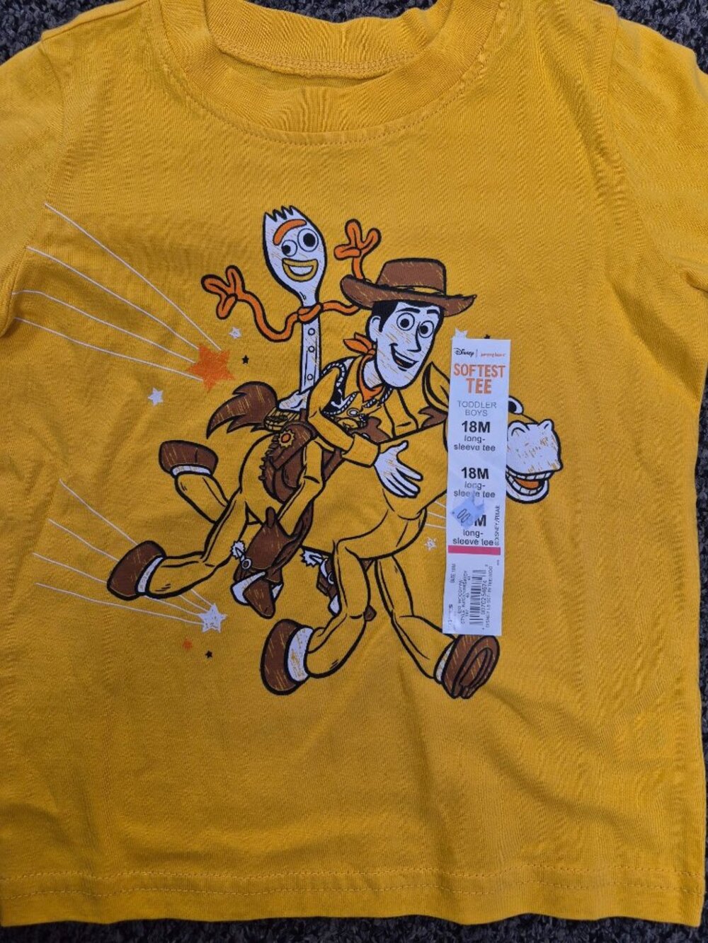 Disney Pixar Toy Story 18M Long Sleeve T-Shirt Featuring Woody & Forky - Picture 3 of 4